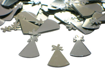 Party Hat Confetti, Silver Available by the Pound or Packet